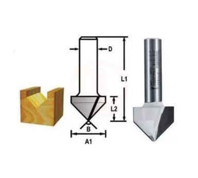 Makita Freze Ucu Dalma V Kanal Bıçağı (Çift Bıçak) 6x19x47,6 mm (D-47880)
