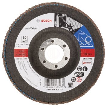Bosch Zirkon-Alox Flap Zımpara Diski X571 Best For Metal 125x22,23 mm 80 Kum - 2608606924