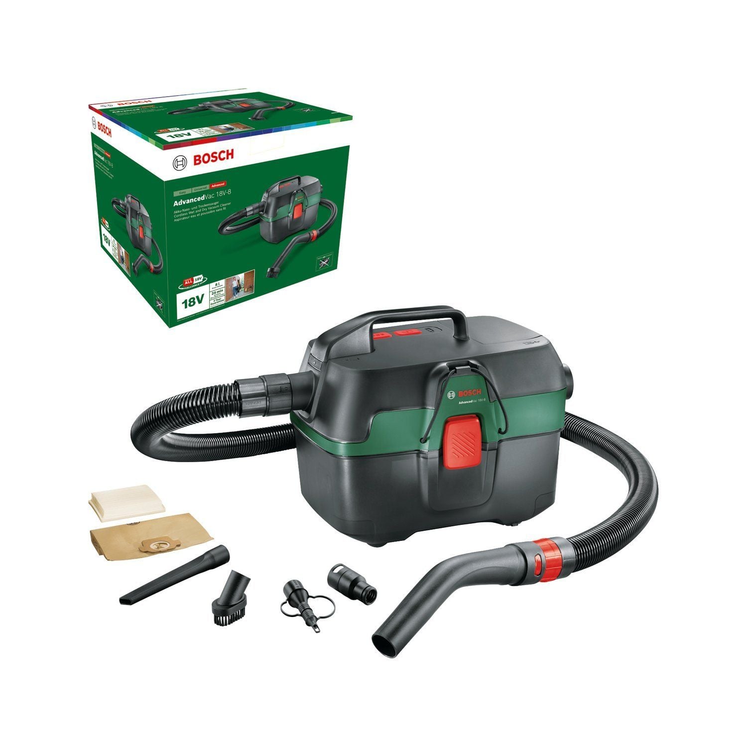 Bosch Akülü Elektrikli Süpürge AdvancedVac 18V-8 (Aküsüz) - 06033E1000