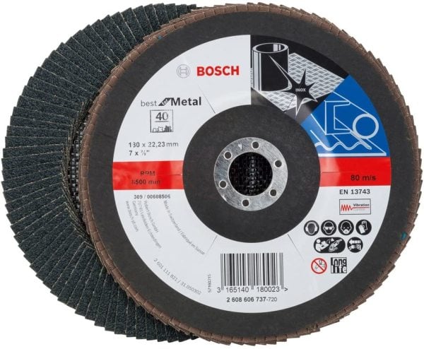 Bosch Zirkon-Alox Flap Zımpara Diski X571 Best For Metal 125x22,23 mm 120 Kum - 2608607320