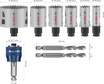 Bosch Aksesuar PRO Multi Material PC-Plus Delik Açma Testeresi Set 9 lu