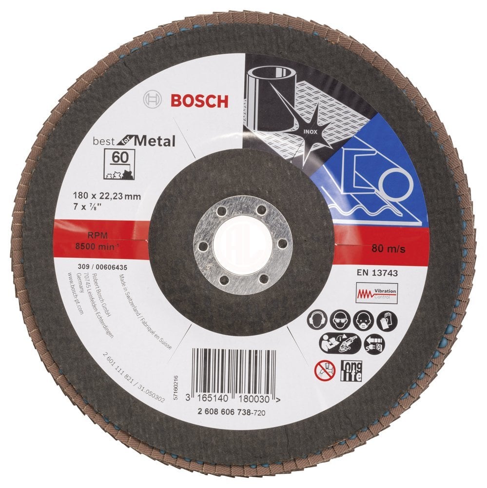 Bosch Zirkon-Alox Flap Zımpara Diski X571 Best For Metal 180x22,23 mm 60 Kum - 2608606738