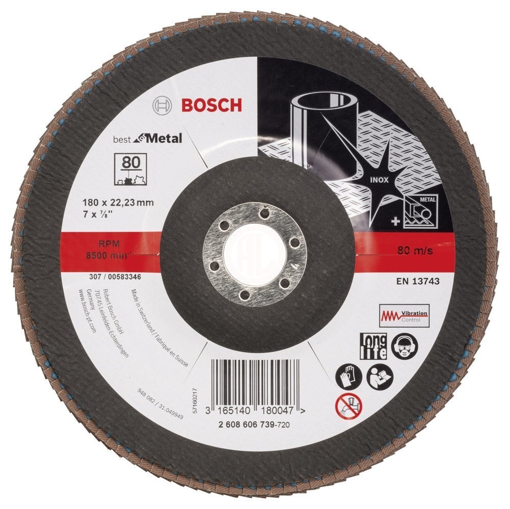 Bosch Zirkon-Alox Flap Zımpara Diski X571 Best For Metal 180x22,23 mm 80 Kum - 2608606739
