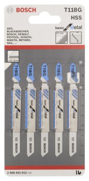 Bosch Dekupaj Testere Bıçağı Basic For Metal T 118 G 92 mm (5 Adet) - 2608631012
