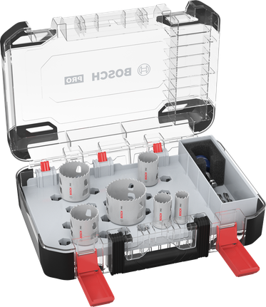 Bosch Aksesuar PRO Multi Material PC-Plus Delik Açma Testeresi Set 9 Parça (22-29-35-44-51-64 mm Çap / 44 mm Yükseklik)