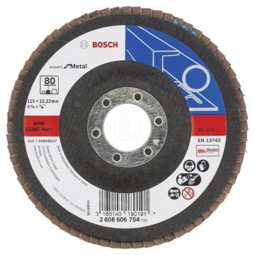 Bosch Zirkon-Alox Flap Zımpara Diski X551 Expert For Metal Bombeli 115x22,23 mm 80 Kum - 2608606754