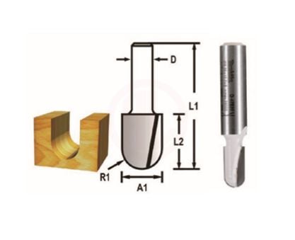 Makita Freze Ucu Dalma Yarım Ay Kanal Bıçağı (Çift Bıçak) 8x12,7x41,5 mm (D-48000)