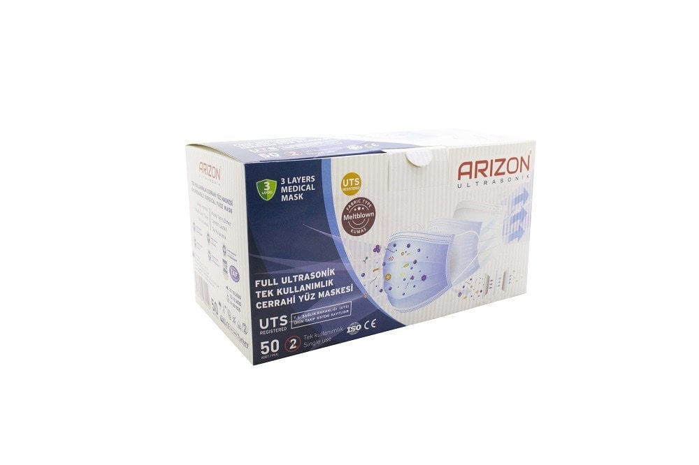 Arizon Cerrahi Lastikli Maske Mavi