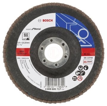 Bosch Zirkon-Alox Flap Zımpara Diski X551 Expert For Metal Bombeli 125x22,23 mm 60 Kum - 2608606717