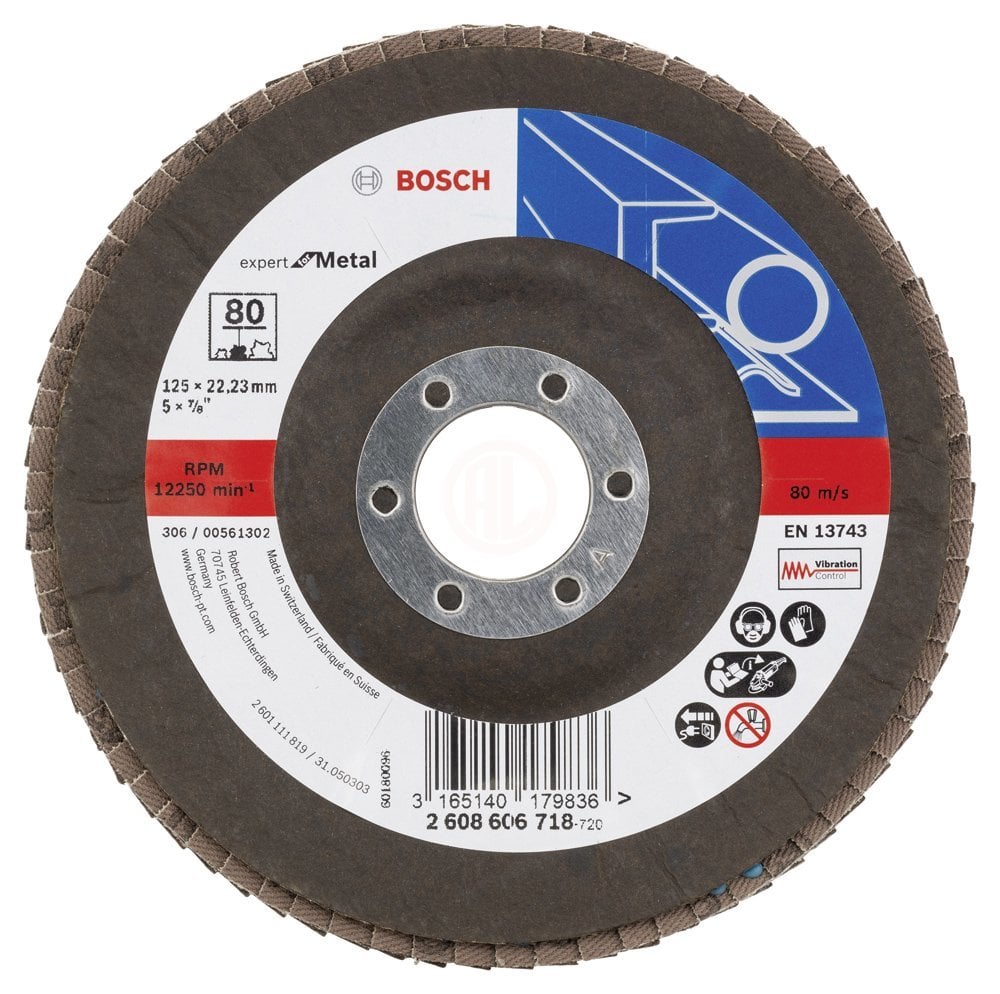 Bosch Zirkon-Alox Flap Zımpara Diski X551 Expert For Metal Bombeli 125x22,23 mm 80 Kum - 2608606718